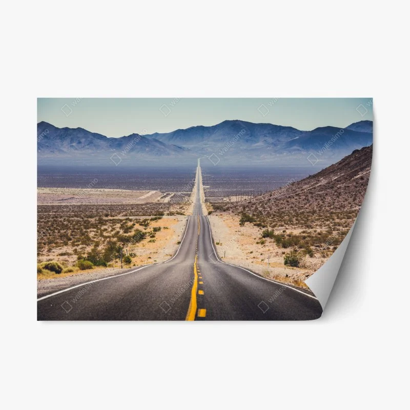 Adesivo riposizionabile strada infinita nel deserto