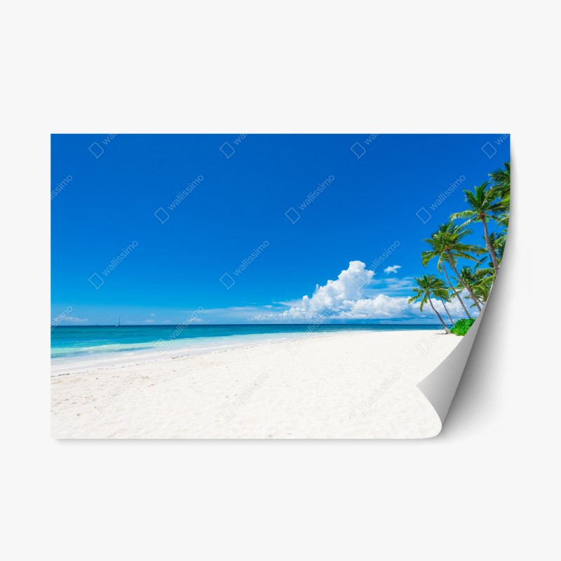 Adesivo riposizionabile spiaggia tropicale da sogno