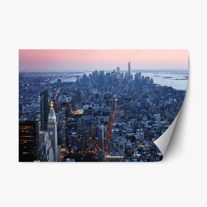 Adesivo riposizionabile tramonto su Manhattan: vista aerea del centro