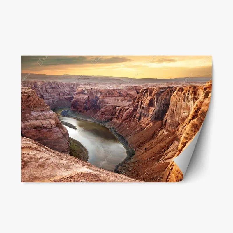 Adesivo riposizionabile panoramica del Horseshoe Bend sul fiume Colorado al tramonto