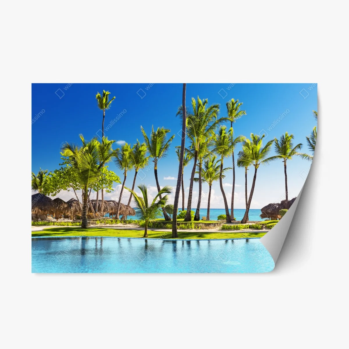 Adesivo riposizionabile spiaggia paradisiaca a Punta Cana • Wallissimo® Adesivo riposizionabile spiaggia paradisiaca a Punta Cana • Wallissimo®