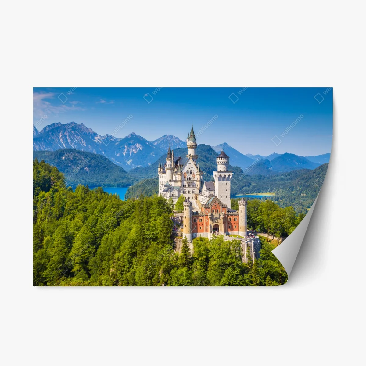 Adesivo riposizionabile castello fiabesco tra i monti della Baviera • Wallissimo® Adesivo riposizionabile castello fiabesco tra i monti della Baviera • Wallissimo®