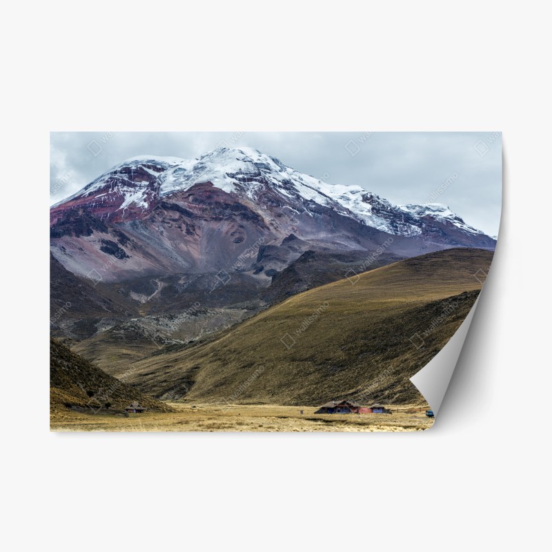 Adesivo riposizionabile paesaggio montano con vette innevate
