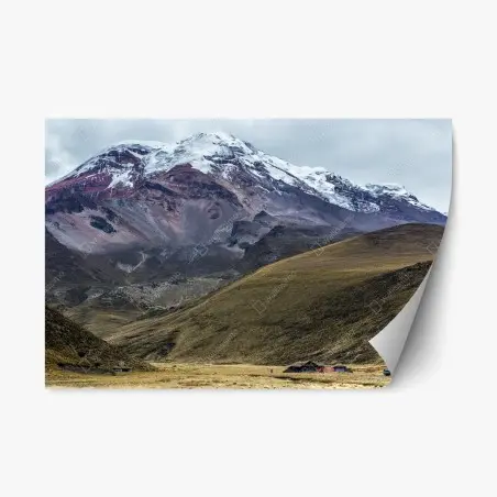 Adesivo riposizionabile paesaggio montano con vette innevate • Wallissimo®