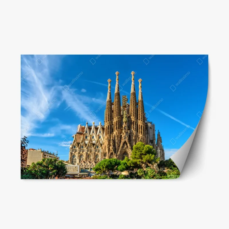 Adesivo riposizionabile vista iconica della Sagrada Familia di Gaudí