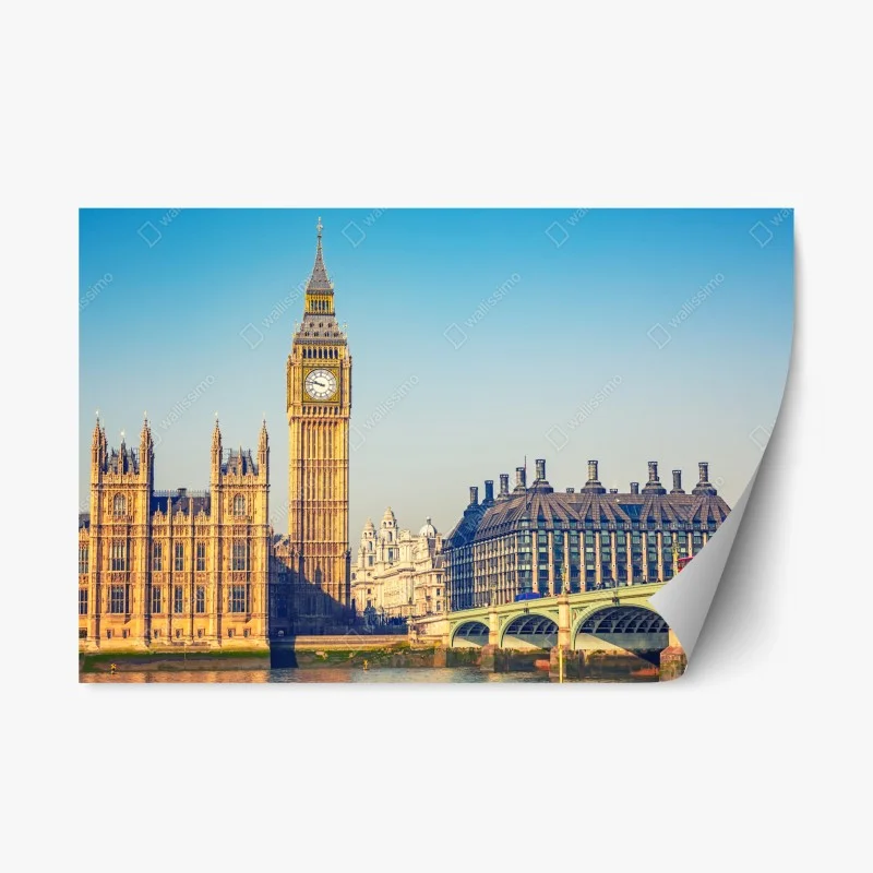 Adesivo riposizionabile tramonto su Westminster e Big Ben a Londra