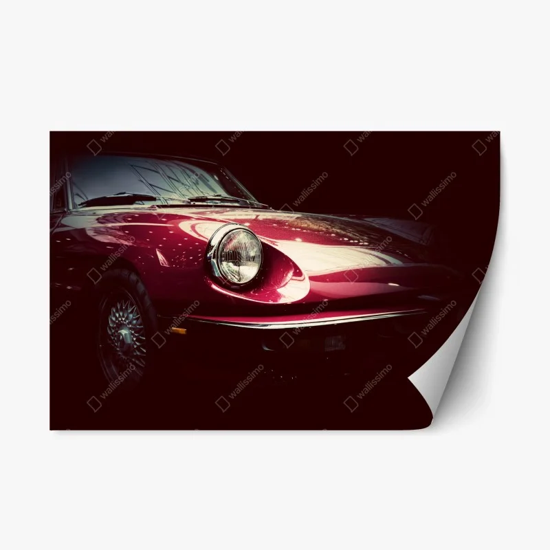 Adesivo riposizionabile eleganza retrò: dettaglio di auto d'epoca rossa