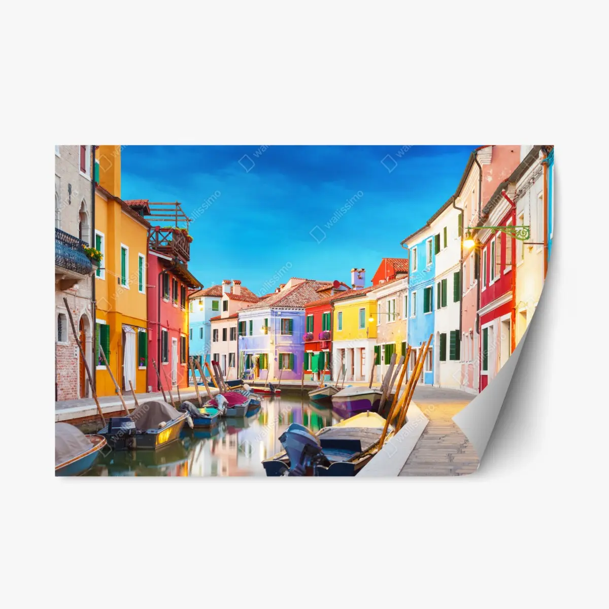 Adesivo riposizionabile vibrante scorcio di Burano • Wallissimo®