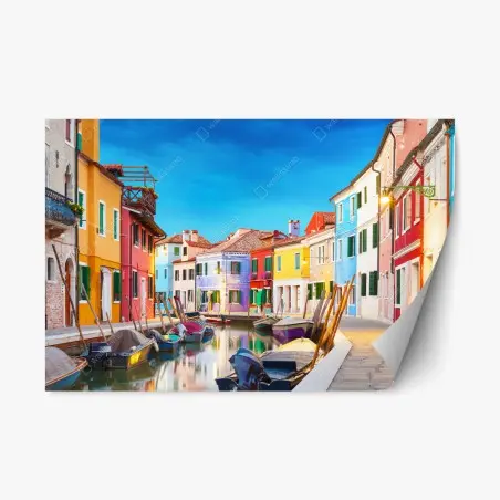 Adesivo riposizionabile vibrante scorcio di Burano • Wallissimo®