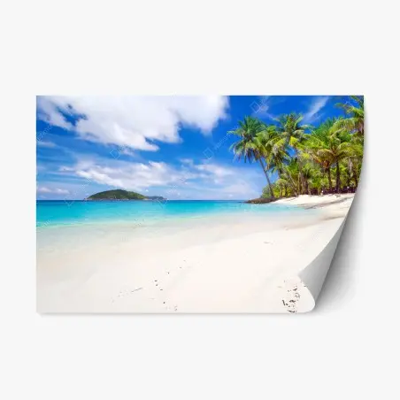 Adesivo riposizionabile paesaggio marino tropicale paradisiaco • Wallissimo®