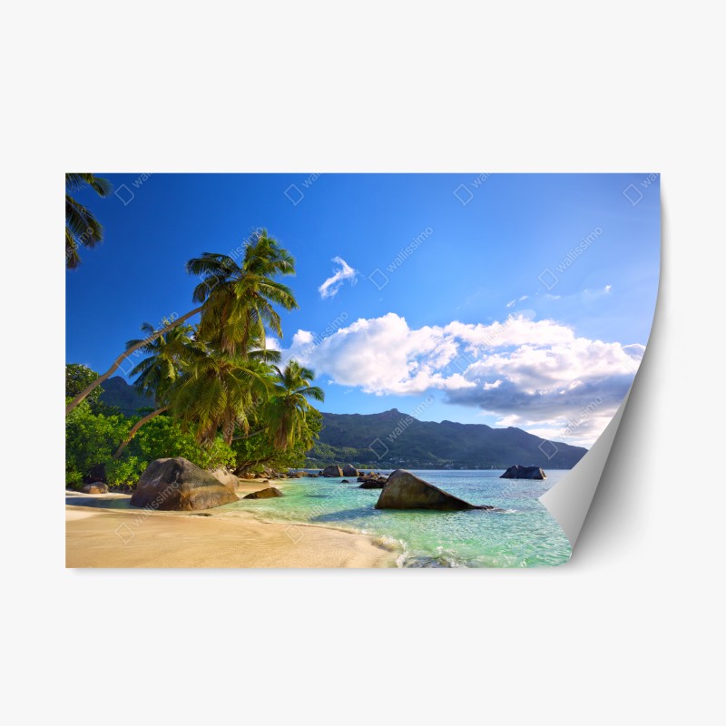 Adesivo riposizionabile baia tropicale a Mahé, Seychelles