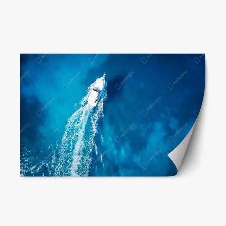 Adesivo riposizionabile yacht sul mare turchese • Wallissimo®
