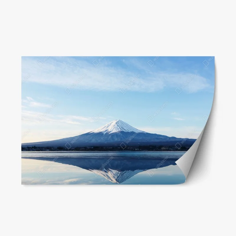 Adesivo riposizionabile riflessi del Monte Fuji sul lago