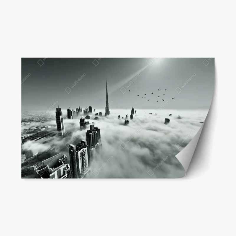 Adesivo riposizionabile città tra le nuvole di Dubai
