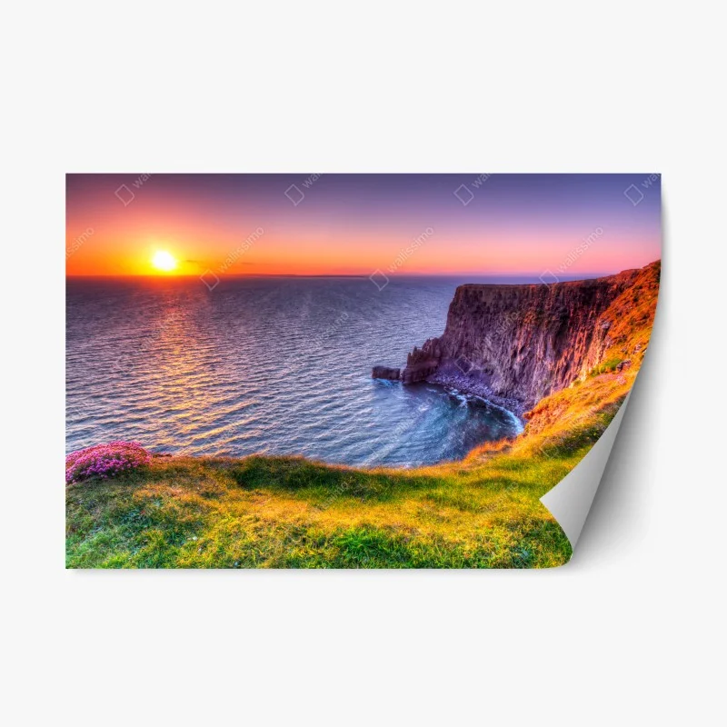Adesivo riposizionabile tramonto sulle scogliere dorate