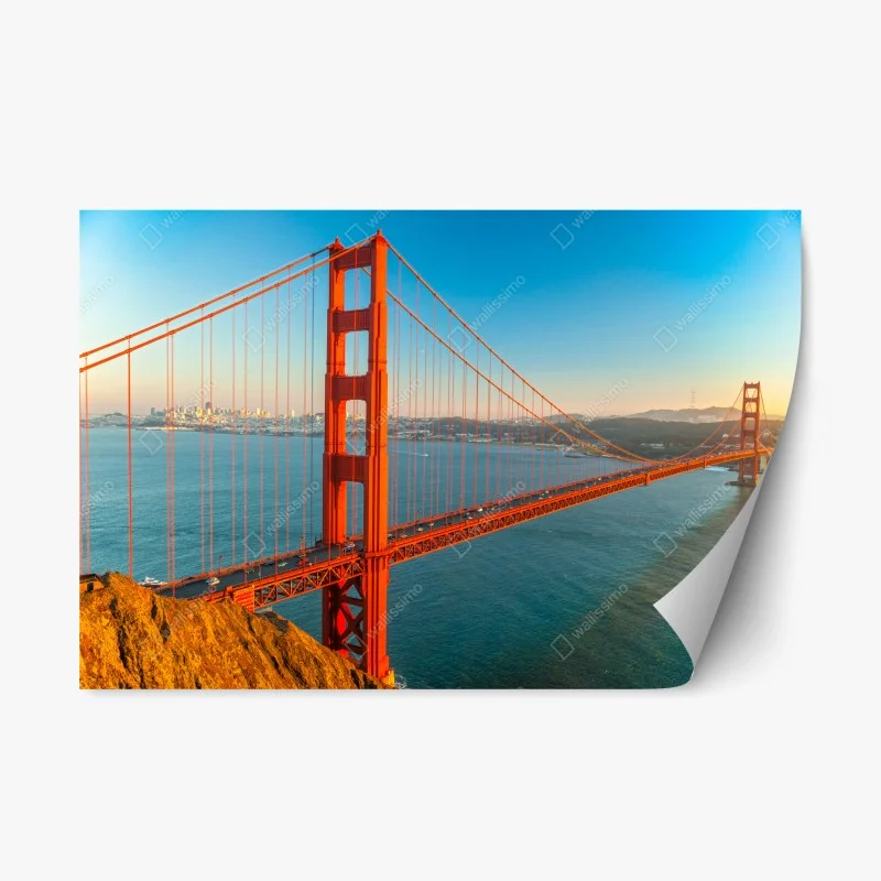 Adesivo riposizionabile tramonto sul Golden Gate a San Francisco