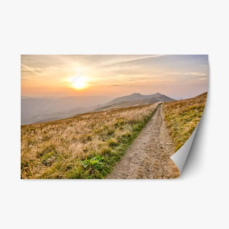 Adesivo riposizionabile sentiero al tramonto sulle Bieszczady (Carpazi)
