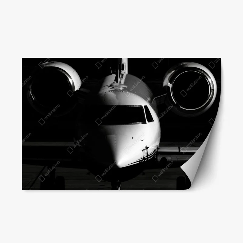 Adesivo riposizionabile jet privato in controluce - silhouette elegante