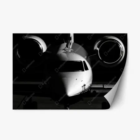 Adesivo riposizionabile jet privato in controluce - silhouette elegante • Wallissimo®