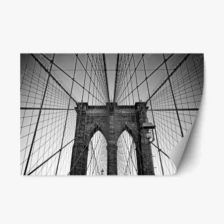 Adesivo riposizionabile vista geometrica del ponte di Brooklyn • Wallissimo®