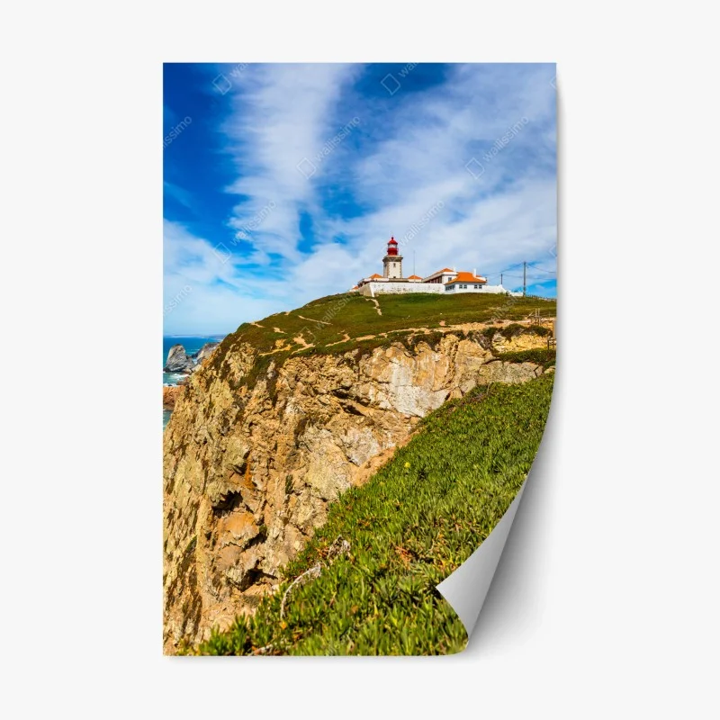 Adesivo riposizionabile faro di Cabo da Roca sulle scogliere atlantiche • Wallissimo® Adesivo riposizionabile faro di Cabo da Roca sulle scogliere atlantiche • Wallissimo®