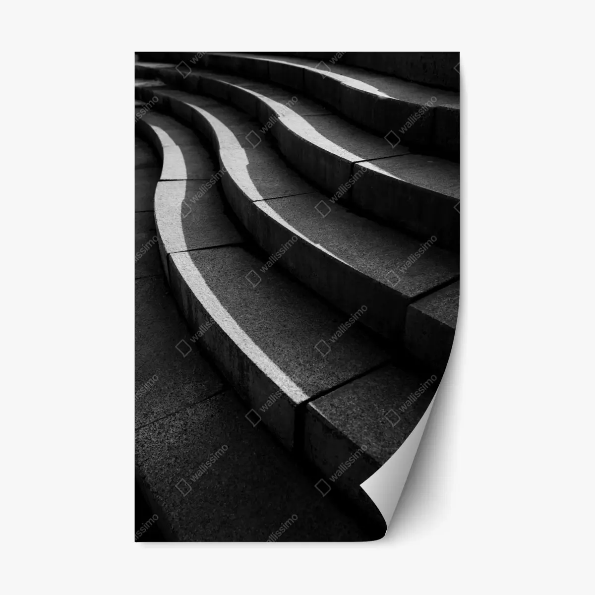 Adesivo riposizionabile curve di cemento: geometria urbana • Wallissimo®