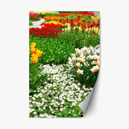 Adesivo riposizionabile esplosione di fiori primaverili • Wallissimo®