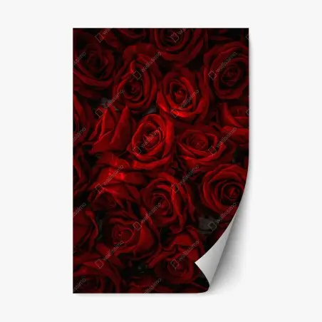 Adesivo riposizionabile mosaico di rose rosse • Wallissimo®