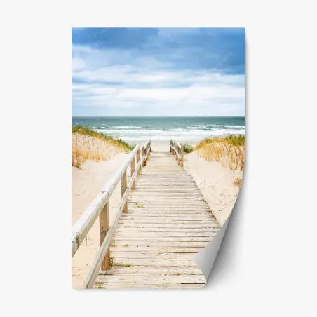 Adesivo riposizionabile passerella verso il mare di Sylt • Wallissimo®