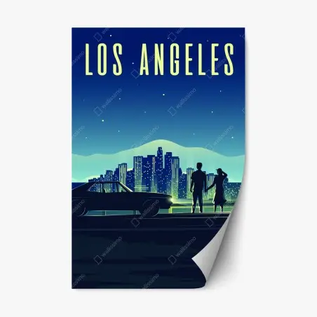Adesivo riposizionabile notte romantica a Los Angeles • Wallissimo®
