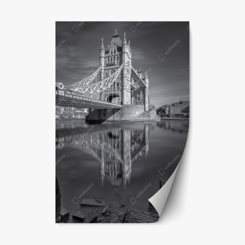 Adesivo riposizionabile riflessi di Tower Bridge a Londra