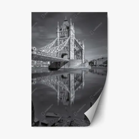 Adesivo riposizionabile riflessi di Tower Bridge a Londra • Wallissimo®