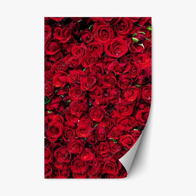 Adesivo riposizionabile mosaico di rose rosse per un'atmosfera romantica
