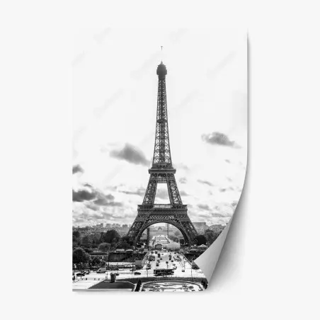 Adesivo riposizionabile vista iconica della Torre Eiffel a Parigi • Wallissimo®