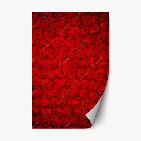 Adesivo riposizionabile mosaico di rose rosse • Wallissimo®