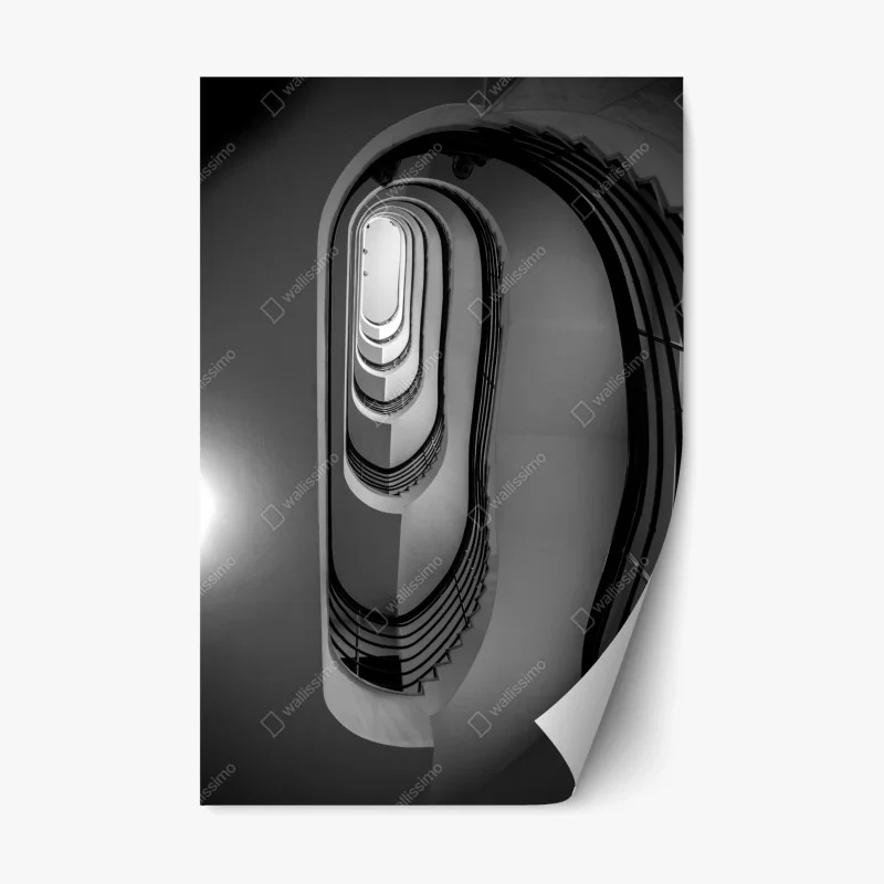 Adesivo riposizionabile prospettiva architettonica a spirale