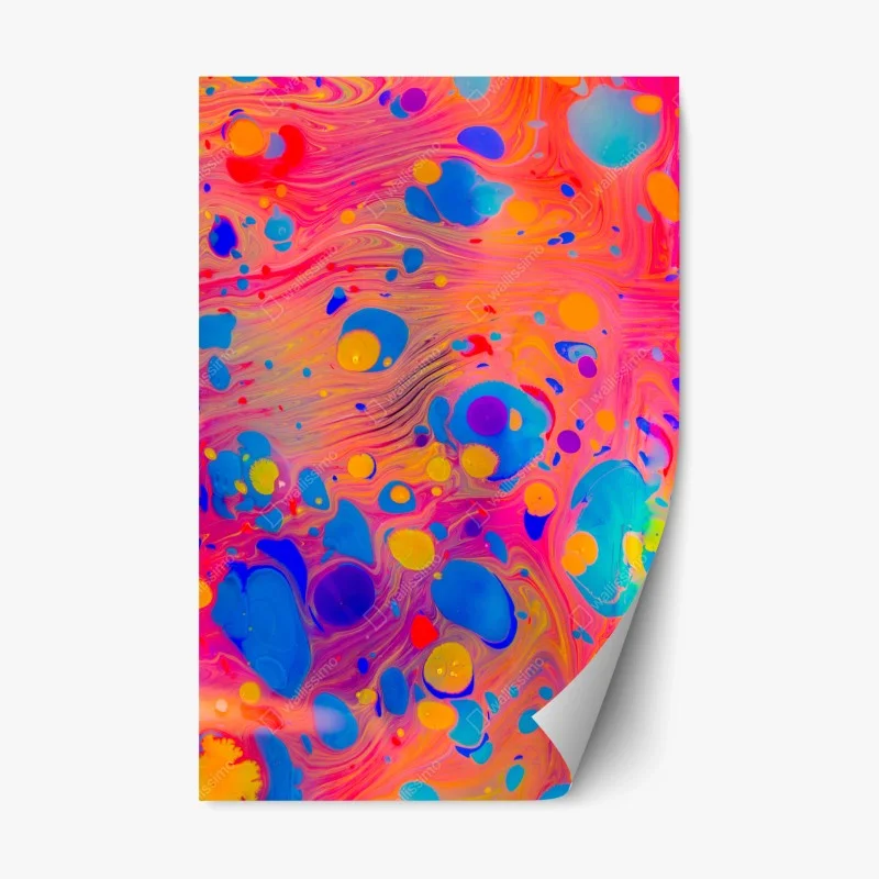 Adesivo riposizionabile motivo marmorizzato ottomano multicolore