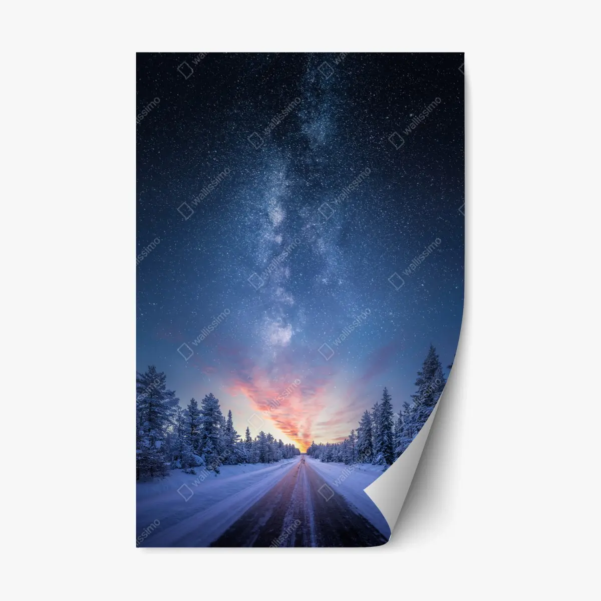Adesivo riposizionabile strada verso la via lattea all'alba • Wallissimo®