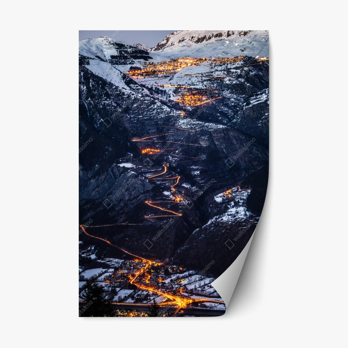 Adesivo riposizionabile notte magica sulla salita di Alpe d'Huez • Wallissimo® Adesivo riposizionabile notte magica sulla salita di Alpe d'Huez • Wallissimo®