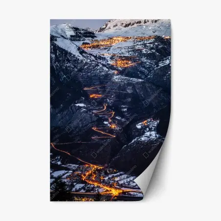 Adesivo riposizionabile notte magica sulla salita di Alpe d'Huez • Wallissimo®