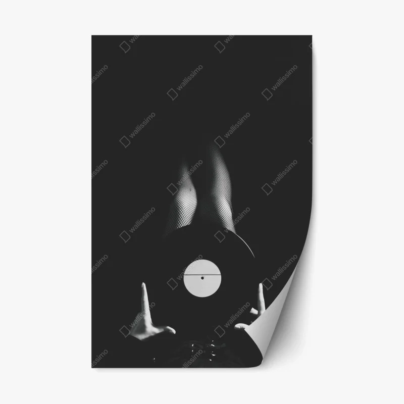 Adesivo riposizionabile sensualità sonora in bianco e nero