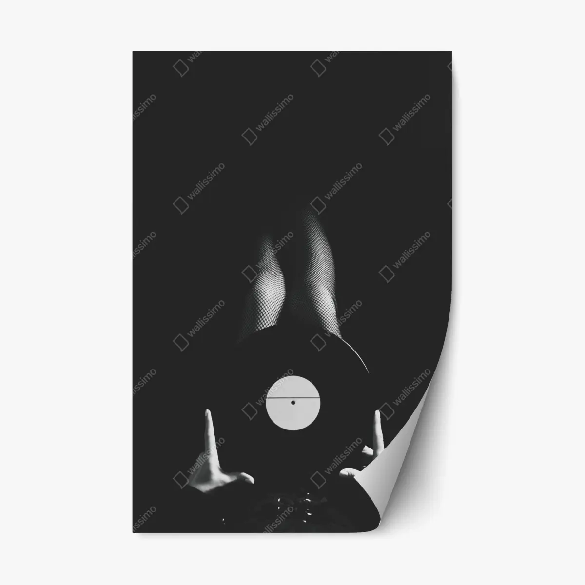 Adesivo riposizionabile sensualità sonora in bianco e nero • Wallissimo®