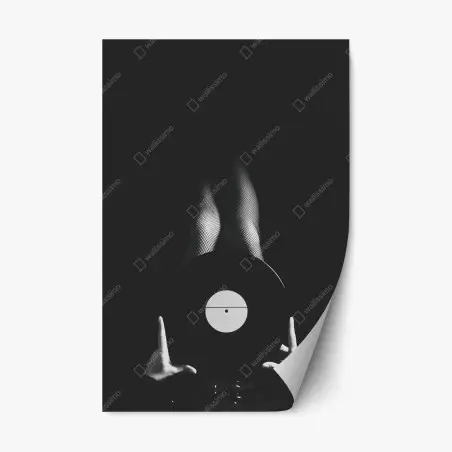 Adesivo riposizionabile sensualità sonora in bianco e nero • Wallissimo®