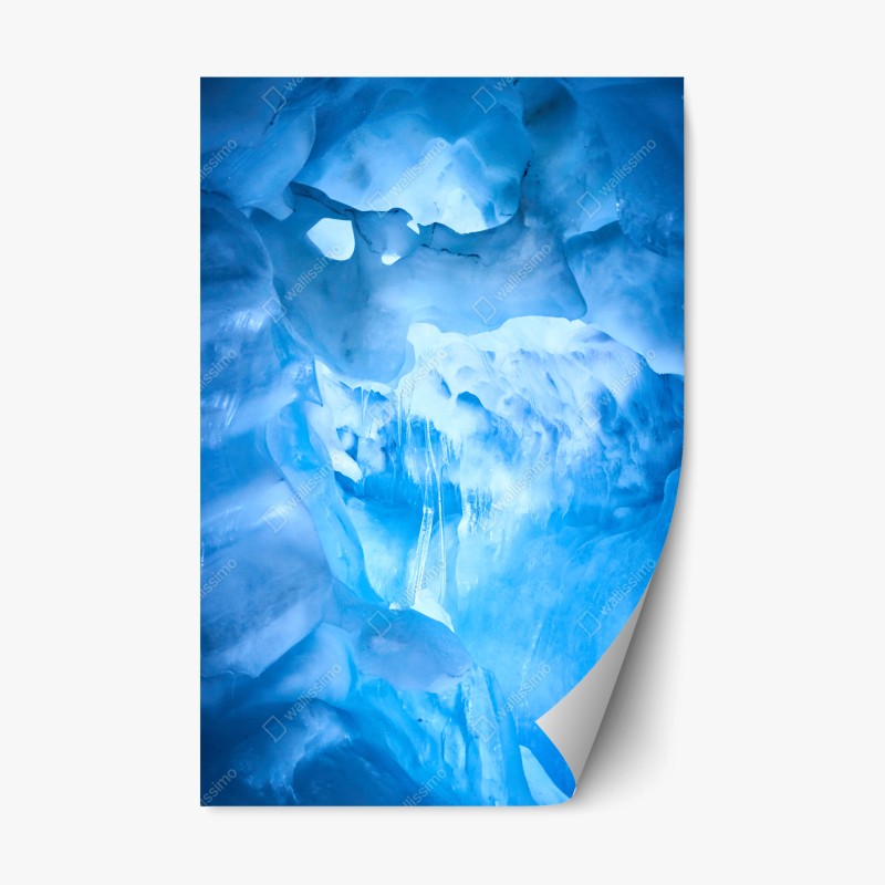 Adesivo riposizionabile grotta di ghiaccio blu: paesaggio sotterraneo