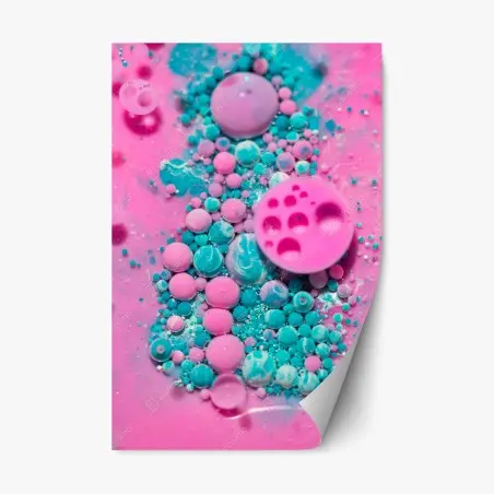 Adesivo riposizionabile motivo marmorizzato rosa e turchese • Wallissimo®