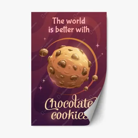 Adesivo riposizionabile biscotti al cioccolato nello spazio • Wallissimo®
