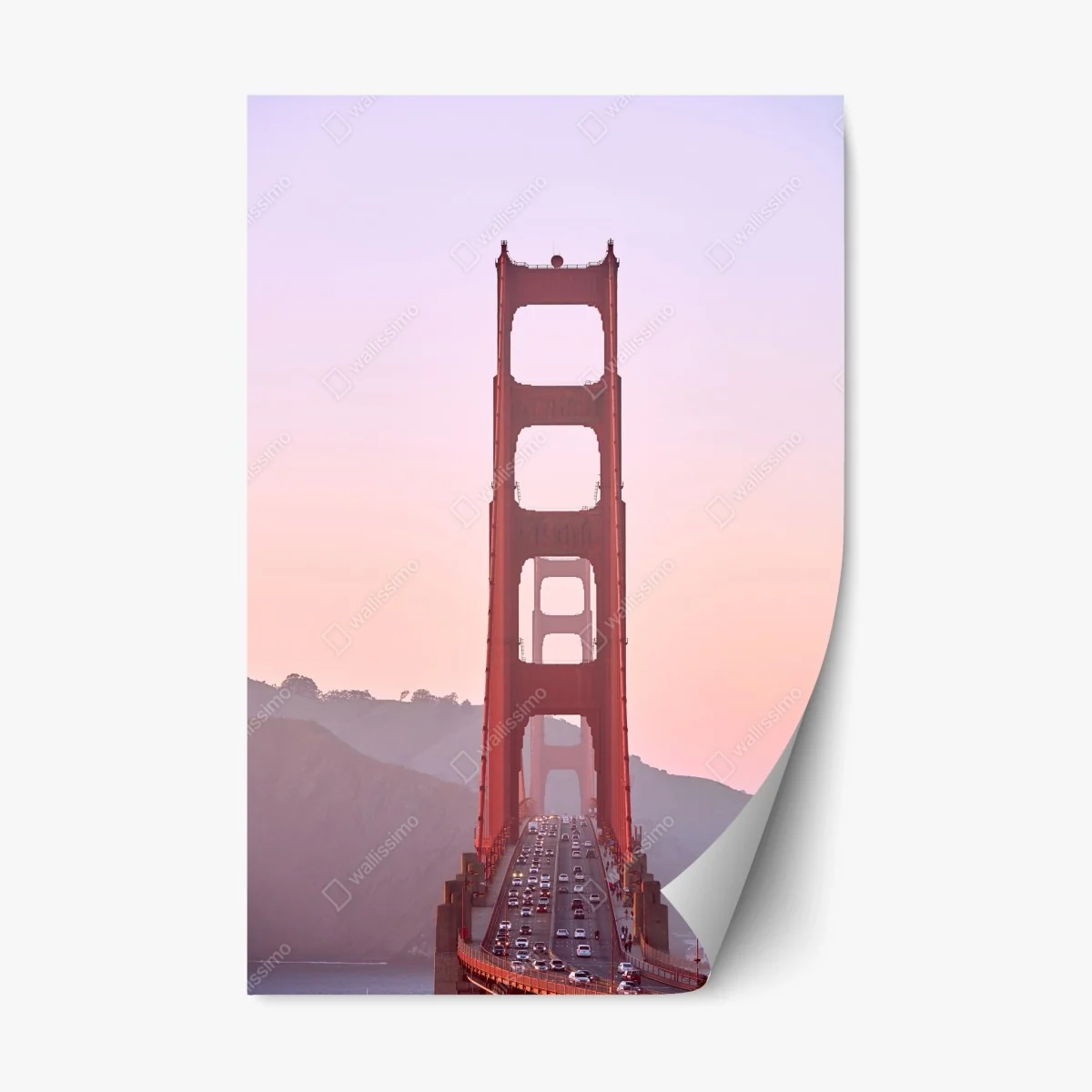 Adesivo riposizionabile vista sul Golden Gate al tramonto • Wallissimo® Adesivo riposizionabile vista sul Golden Gate al tramonto • Wallissimo®