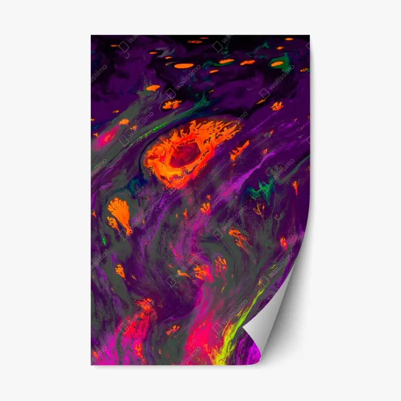 Adesivo riposizionabile marmo astratto dai colori psichedelici