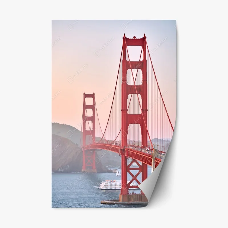 Adesivo riposizionabile maestoso Golden Gate al tramonto