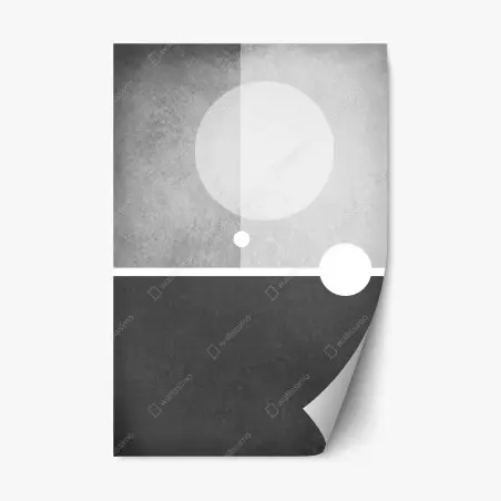 Adesivo riposizionabile composizione geometrica in bianco e nero • Wallissimo®